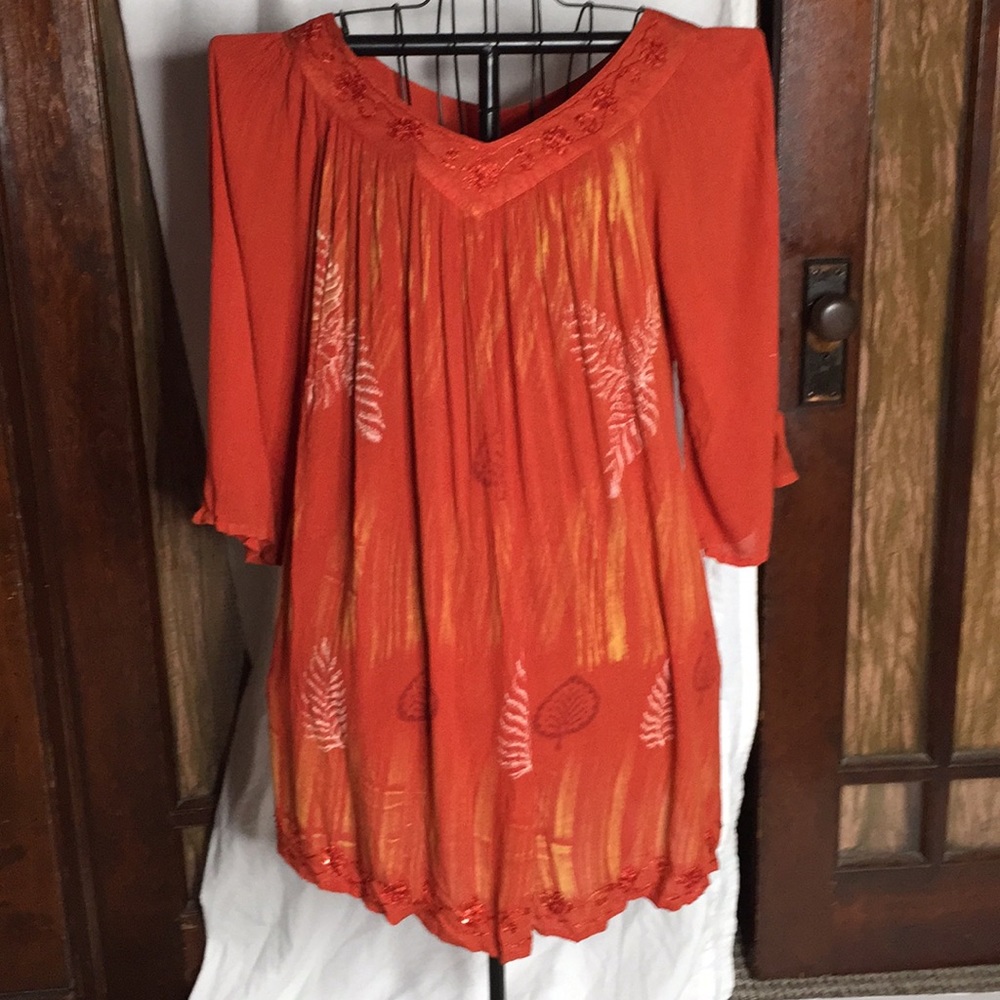 Women’s orange tunic top